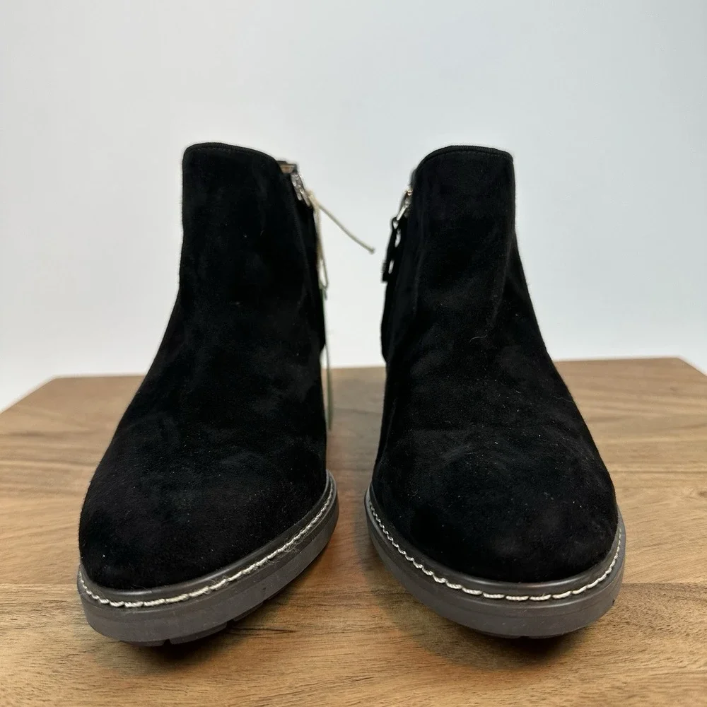 New NWOB Womens Sam Edelman Pryce Black Suede Bootie‎ Boot Size 8 M